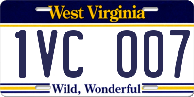 WV license plate 1VC007