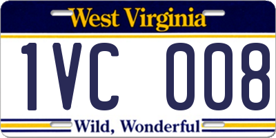 WV license plate 1VC008