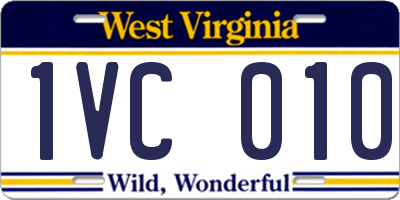 WV license plate 1VC010