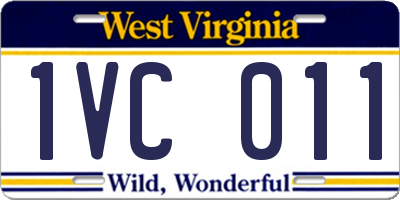 WV license plate 1VC011