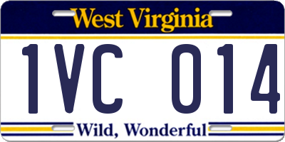 WV license plate 1VC014