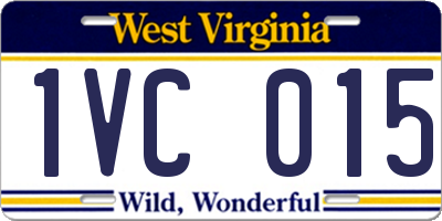 WV license plate 1VC015