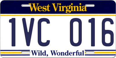 WV license plate 1VC016