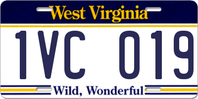 WV license plate 1VC019