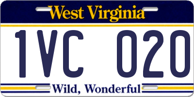 WV license plate 1VC020