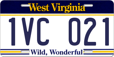 WV license plate 1VC021