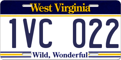 WV license plate 1VC022