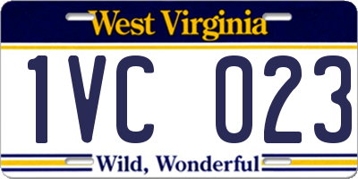 WV license plate 1VC023