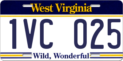 WV license plate 1VC025