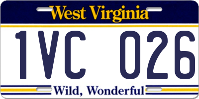 WV license plate 1VC026
