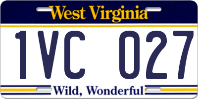 WV license plate 1VC027