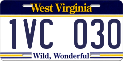 WV license plate 1VC030