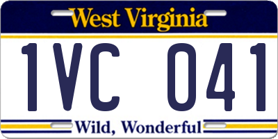 WV license plate 1VC041