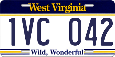 WV license plate 1VC042