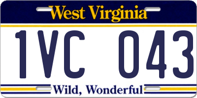 WV license plate 1VC043
