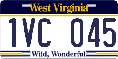WV license plate 1VC045