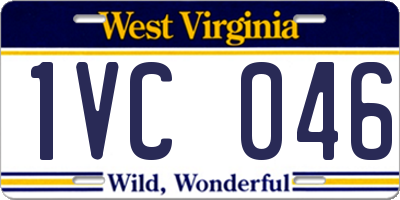 WV license plate 1VC046
