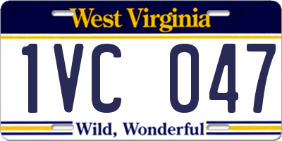 WV license plate 1VC047