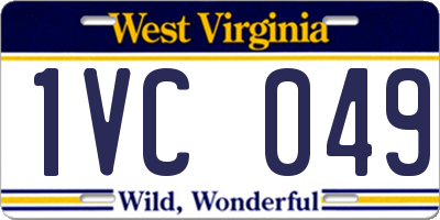 WV license plate 1VC049