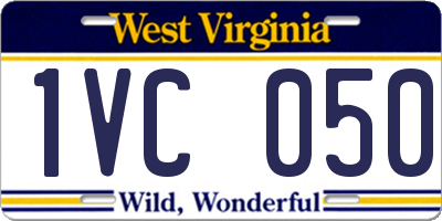 WV license plate 1VC050