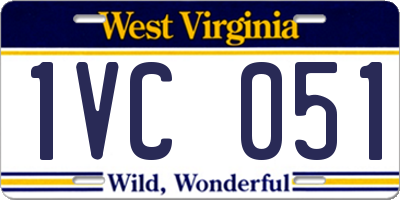 WV license plate 1VC051