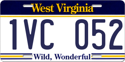 WV license plate 1VC052