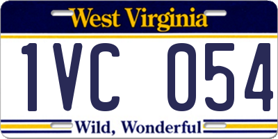 WV license plate 1VC054