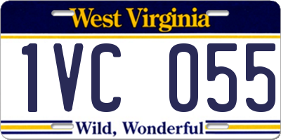 WV license plate 1VC055