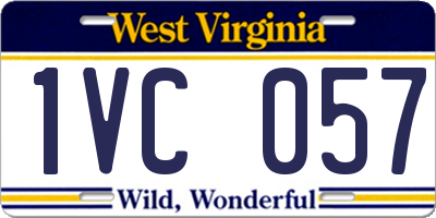 WV license plate 1VC057