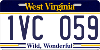 WV license plate 1VC059