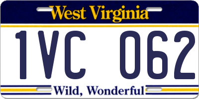 WV license plate 1VC062