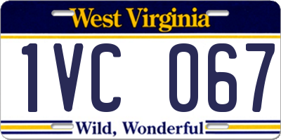 WV license plate 1VC067