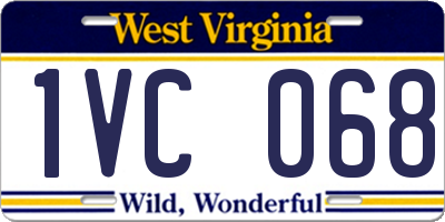 WV license plate 1VC068