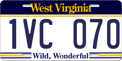 WV license plate 1VC070