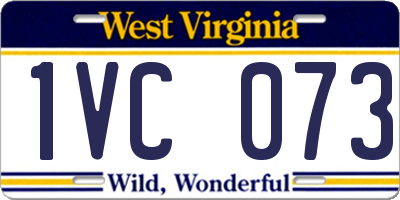 WV license plate 1VC073