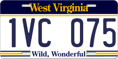 WV license plate 1VC075