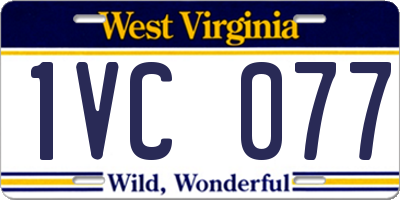 WV license plate 1VC077