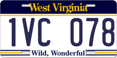 WV license plate 1VC078