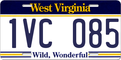 WV license plate 1VC085