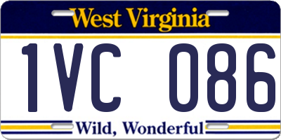 WV license plate 1VC086