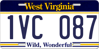 WV license plate 1VC087