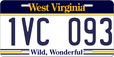 WV license plate 1VC093