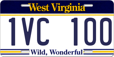 WV license plate 1VC100