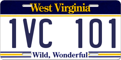 WV license plate 1VC101