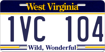 WV license plate 1VC104