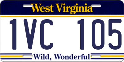WV license plate 1VC105