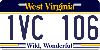 WV license plate 1VC106