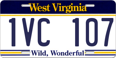 WV license plate 1VC107