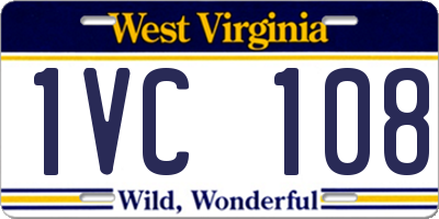 WV license plate 1VC108