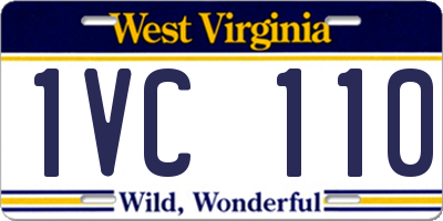 WV license plate 1VC110